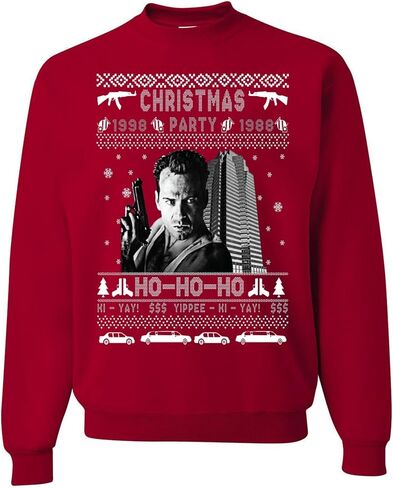 wild custom apparel Nakatomi Christmas Party 1998 Ho-Ho-Ho Ugly Christmas Sweater Crewneck Sweatshirt in Saudi Arabia