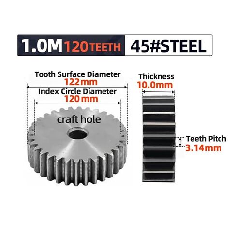 الصلب الثقيلة موتور ترس ترس 1M120 الأسنان والعتاد الرف حفز الآلات الدقيقة ثقب قطرها 10 مللي متر صناعة 45 الصلب in Saudi Arabia
