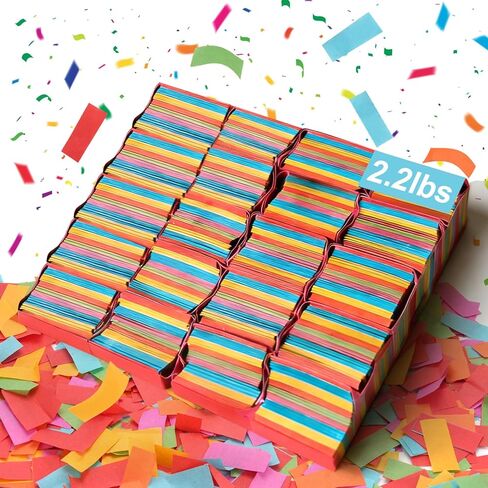 Confetti Paper, 2.2 LBs Multicolor Rectangular Tissue Paper for Confetti Machine, Weddings, Birthday Parties, Celebrations, Events in Kuwait