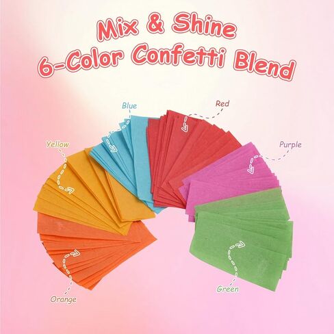 Confetti Paper, 2.2 LBs Multicolor Rectangular Tissue Paper for Confetti Machine, Weddings, Birthday Parties, Celebrations, Events in Kuwait