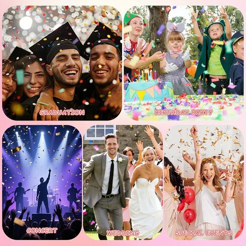 Confetti Paper, 2.2 LBs Multicolor Rectangular Tissue Paper for Confetti Machine, Weddings, Birthday Parties, Celebrations, Events in Kuwait