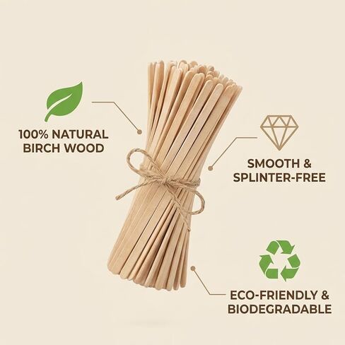 5.5 Inch Wooden Coffee Stir Sticks, 200 Count Premium Natural Birch Wood Stirrers for Coffee Bar Accessories, Disposable Beverage Stirrers for Hot/Cold Drinks, Eco-Friendly & Splinter-Free in Saudi Arabia