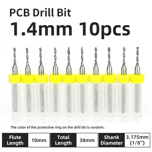 10Pcs 0.6-1.5mm PCB Drill Bits Set Tungsten Steel Drills Printed Circuit Board 3.175 Shank CNC Mini Carbide(PCB 1.4mm 10pcs) in Kuwait