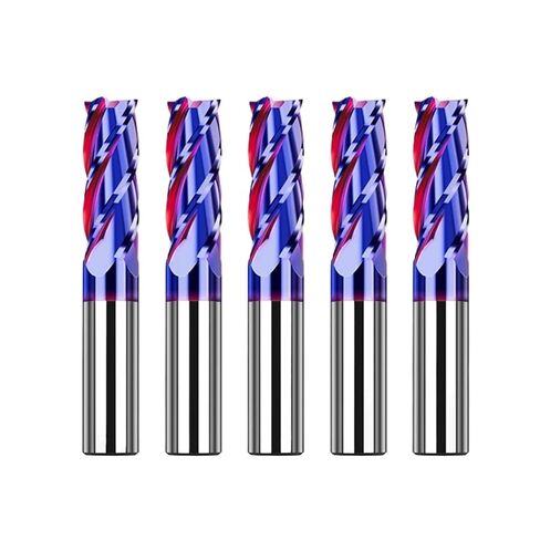 HRC65 Carbide End Mill 4 Flutes Metal Milling Cutter Cutting Tool CNC Maching Coating Flat Endmills for Stainless Steel 10Pcs(D12xD12x100L) in Kuwait