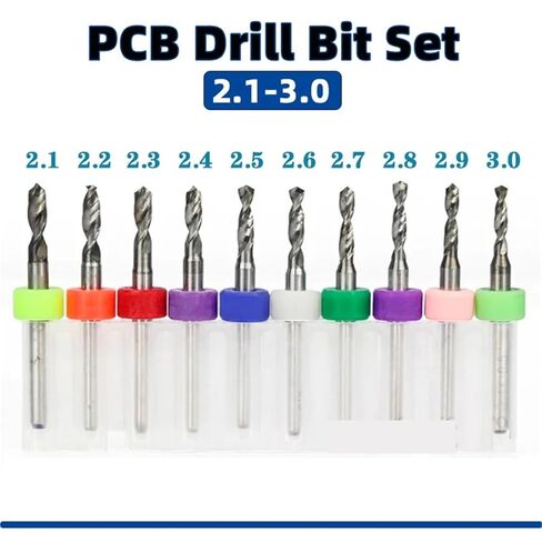 2.1-3mm Drill Bits Mini Bit Set Print Circuit Board Hard Alloy PCB Step 10Pcs(10pcs 2.7mm) in Saudi Arabia