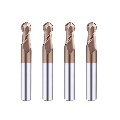 HRC55 Ball Nose End Mill Carbide Milling Cutter Router Bit for Metalworking CNC Lathe Tools Tungsten Steel Metal(R1.25xD4x50L) in Kuwait