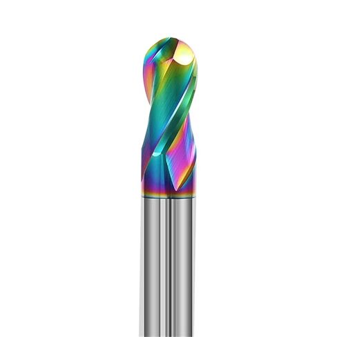 HRC55 Colorful Aluminum Ball Nose Milling Cutter 2 Flutes 50 60 75 100 150mm Tungsten Steel End Mill CNC Machine Tools 1Pcs(R5x10x150) in Kuwait