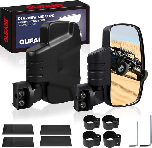 UTV Rearview Mirror for 1.6-2.0" Roll Cage Polaris RZR/General Can Am X3 Commander Honda Pioneer/Talon Yamaha YXZ Rhino Wolverine Kawasaki Mule/Teryx Arctic Cat Prowler/Wildcat Hisun (Center Mirror) in Saudi Arabia