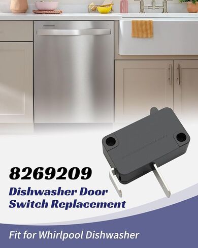 8269209 Dishwasher Door Switch Replacement for Whirlpool Dishwasher WP8269209 WP3400412 AH393148 PS11745501(Set of 2) in Saudi Arabia