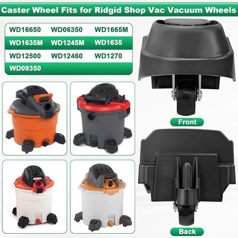 عجلة قدم 12388 وعجلة 12293 تناسب قطع غيار عجلات التفريغ Ridgid Shop Vac من 6 إلى 16 جالون، استبدل WD16650 WD06350 WD1665M WD1635 WD1635M WD1245M WD12500 WD12460 WD1270 in Saudi Arabia