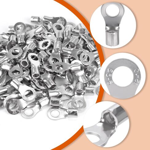100 حزمة من أطراف الحلقة ذات درجة الحرارة العالية، فولاذ مطلي بالنيكل، مقاس سلك 12-10، حجم مسمار #10، لأنظمة التدفئة والتهوية وتكييف الهواء، والأفران الصناعية، وسخانات الفضاء الكهربائية، والأفران التجارية، والمقالي in Saudi Arabia
