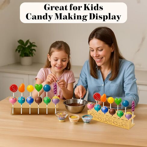 2 Pack Cake Pop Stand, Gold Metal Lollipop Display Holder Stand, 12 Holes Cake Pop Drying Stand, Cake Stand for Wedding, Birthday Party Dessert Table Candy Decorative in Kuwait