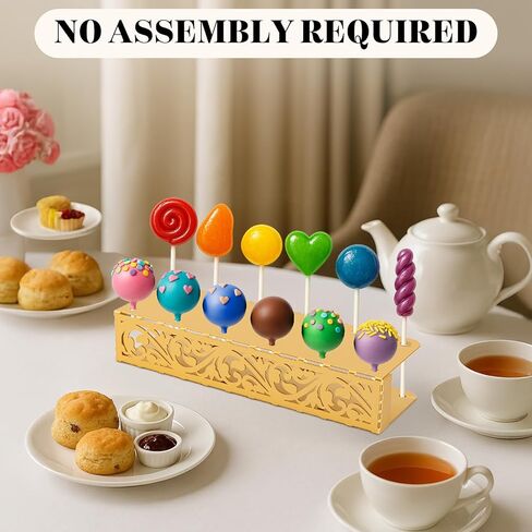 2 Pack Cake Pop Stand, Gold Metal Lollipop Display Holder Stand, 12 Holes Cake Pop Drying Stand, Cake Stand for Wedding, Birthday Party Dessert Table Candy Decorative in Kuwait