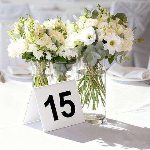 30 Packs Restaurant Table Numbers, Double Side Acrylic Table Tent Numbers for Restaurant Cafes Banquets - White 3.4 x 2.2 x 2.9 inches in Saudi Arabia