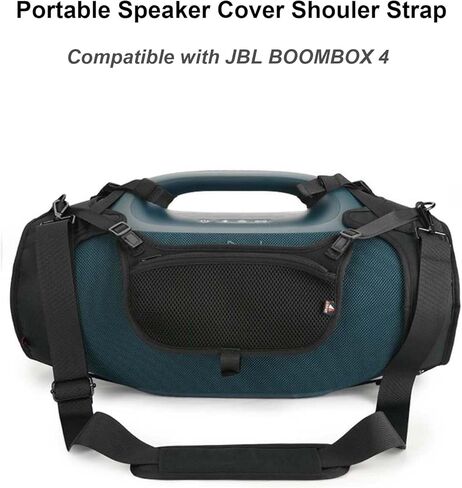 حافظة واقية محمولة متوافقة مع JBL Boombox 4، حزام كتف بغطاء شبكي من النايلون مع ملحقات مكبر صوت خارجي in Kuwait