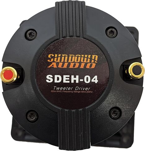 محرك بوق Sundown Audio SDEH-04 مقاس 4 بوصات - 100 وات RMS، 4 أوم - محرك ضغط غشاء تيتانيوم عالي الكفاءة لأنظمة PA/المسرح - صوت عالٍ 105 ديسيبل، وحدة واحدة، تشويه منخفض in Saudi Arabia