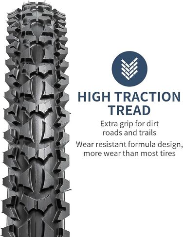 yunscm 2-pcs 18 "إطارات الدراجات الجبلية 18x1.95/53-355 و 18" أنابيب الدراجة الثقيلة صمام Schrader متوافق مع الدراجة الجبلية/خارج الطريق 18 × 1.95 18x2.0 إطارات الدراجات والأنابيب Kid (Y-1220) in Kuwait