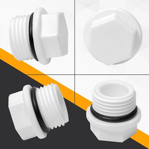 3/4 Inch Male Threaded Plug -0.75 Inch PVC Pipe End Cap - End Cap Connector Plug - Sch 40 MNPT 3/4 PVC Pipe Fittings for Plumbing Water Line 1 PC in a Pack- White in Saudi Arabia