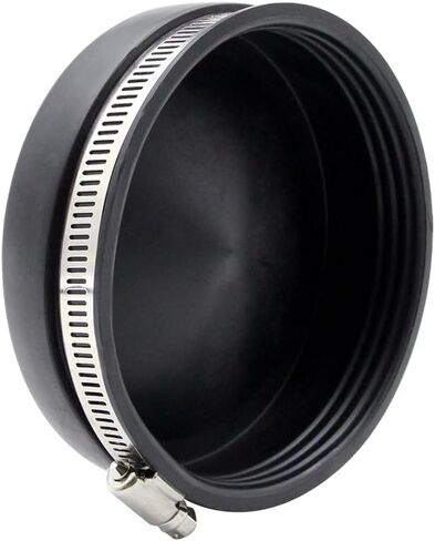 ZM Flexible PVC Pipe Cap with Stainless Steel Clamp, 1.9" Inner Diameter for 1-1/2" Nominal Pipe, Black (1.5-Inch) in Saudi Arabia