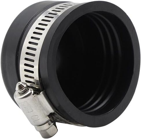 غطاء أنبوب PVC مرن من ZM مع مشبك من الفولاذ المقاوم للصدأ، قطر داخلي 1.9 بوصة للأنابيب الاسمية 1-1/2 بوصة، أسود (1.5 بوصة) in Kuwait