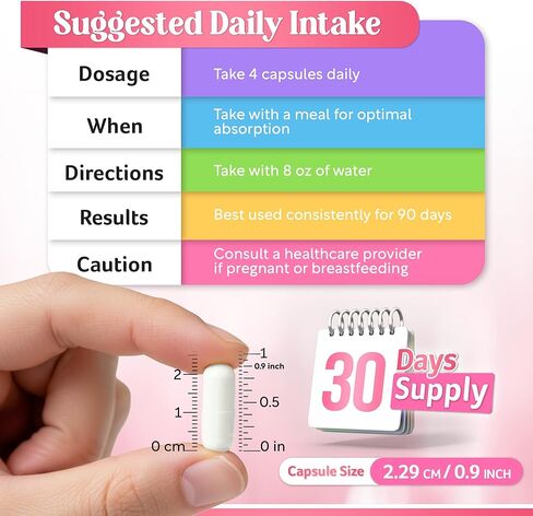 مكمل Myo-Inositol & D-Chiro Inositol للنساء - كبسولات إينوزيتول بنسبة 40:1 مع حمض الفوليك وفيتامين D3 والمغنيسيوم والزنك - دعم المبيض إينوزيتول متعدد الفيتامينات - 2050 مجم، 120 قطعة in Saudi Arabia