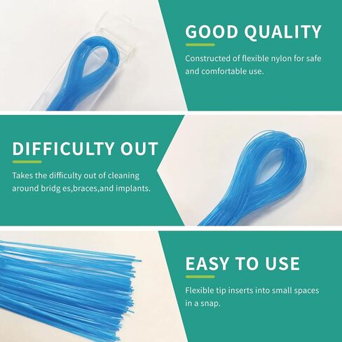 Floss Threaders for Braces, Bridges & Dental Work, 500 Count (5 Packs of 100) | Dental Floss Threader | Easy Clean Between Teeth, Braces, Retainers & Implants | Nylon, Disposable in Saudi Arabia
