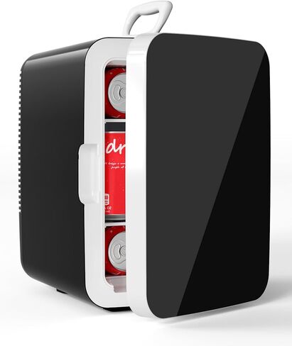 Electactic 10L Compact Mini Fridge, Portable Small Refrigerator, Small Cosmetics Cooler, 2.6 Gal Mini Fridge with AC/DC Adapters for Beverage, Food, Makeup, Bedroom, Office, Dorm, Classic Black in Saudi Arabia
