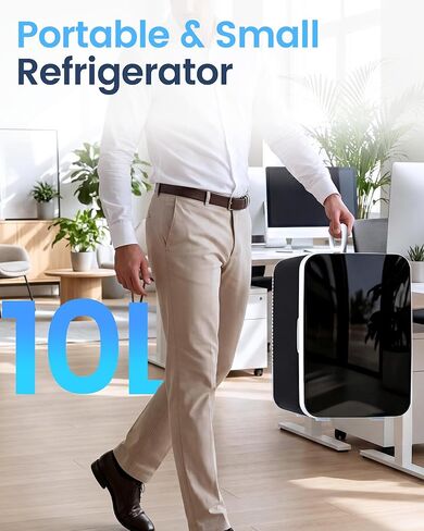 Electactic 10L Compact Mini Fridge, Portable Small Refrigerator, Small Cosmetics Cooler, 2.6 Gal Mini Fridge with AC/DC Adapters for Beverage, Food, Makeup, Bedroom, Office, Dorm, Classic Black in Saudi Arabia