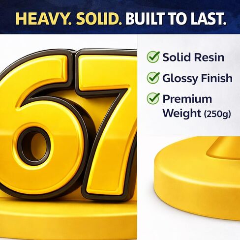 67 جائزة ميمي مضحكة - جائزة مكتب ملتوي من الراتنج، تمثال رقم أصفر غامق، هدية هفوة ساخرة للمكتب والأصدقاء وهواة الجمع in Kuwait