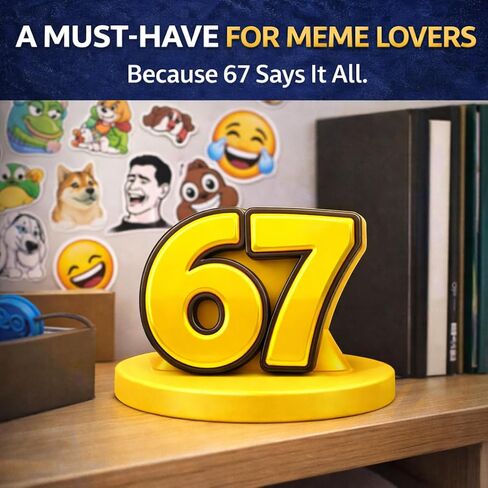 67 جائزة ميمي مضحكة - جائزة مكتب ملتوي من الراتنج، تمثال رقم أصفر غامق، هدية هفوة ساخرة للمكتب والأصدقاء وهواة الجمع in Kuwait