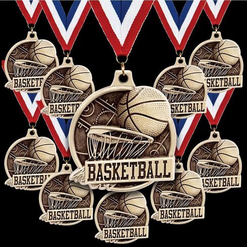Crown Awards Basketball Medal Value Pack - 1 1/2" Gold Basketball Award Medals for Sports Teams, Leagues, & Competitions in Kuwait