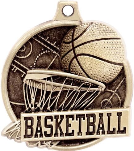 Crown Awards Basketball Medal Value Pack - 1 1/2" Gold Basketball Award Medals for Sports Teams, Leagues, & Competitions in Kuwait