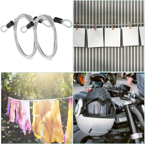 12 حزمة من قفل كابل الأمان بطول 4 أقدام/48 بوصة، كابل فولاذي 3 مم مع حلقات، حبل سلك مطلي بالفولاذ المضفر، قفل دراجة الأمتعة، حلقة مزدوجة آمنة لأقفال U، قفل وأقفال القرص in Kuwait