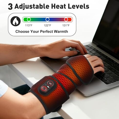 وسادة تدفئة لاسلكية للكوع مع ضوء أحمر، وسادة تدفئة للذراع، وسادة تدفئة لتخفيف آلام الذراع والكوع، وسادة تدفئة للكوع لالتهاب الأوتار ومرفق التنس، 3 مستويات للحرارة، أسود in Kuwait