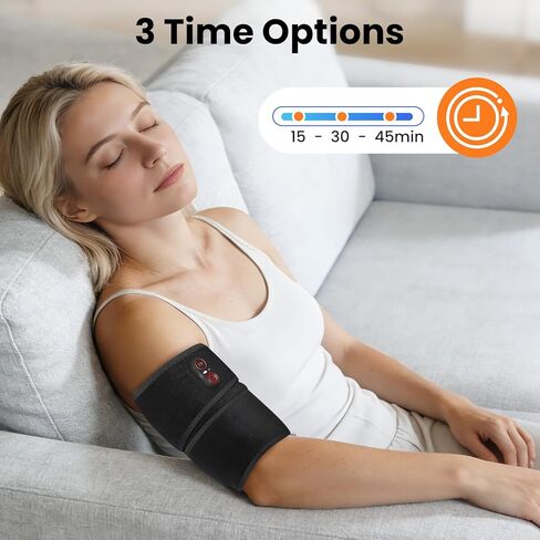 وسادة تدفئة لاسلكية للكوع مع ضوء أحمر، وسادة تدفئة للذراع، وسادة تدفئة لتخفيف آلام الذراع والكوع، وسادة تدفئة للكوع لالتهاب الأوتار ومرفق التنس، 3 مستويات للحرارة، أسود in Kuwait