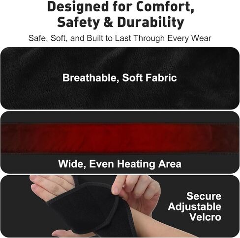 وسادة تدفئة لاسلكية للكوع مع ضوء أحمر، وسادة تدفئة للذراع، وسادة تدفئة لتخفيف آلام الذراع والكوع، وسادة تدفئة للكوع لالتهاب الأوتار ومرفق التنس، 3 مستويات للحرارة، أسود in Kuwait