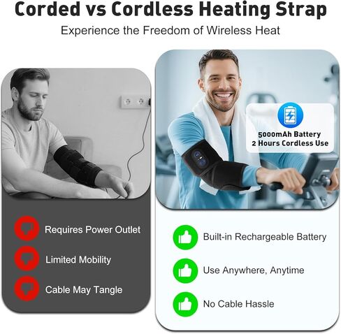 وسادة تدفئة لاسلكية للكوع مع ضوء أحمر، وسادة تدفئة للذراع، وسادة تدفئة لتخفيف آلام الذراع والكوع، وسادة تدفئة للكوع لالتهاب الأوتار ومرفق التنس، 3 مستويات للحرارة، أسود in Kuwait
