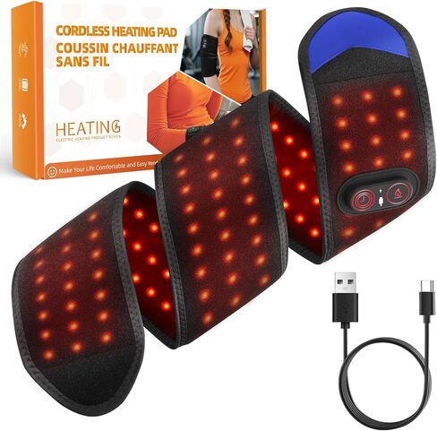 وسادة تدفئة لاسلكية للكوع مع ضوء أحمر، وسادة تدفئة للذراع، وسادة تدفئة لتخفيف آلام الذراع والكوع، وسادة تدفئة للكوع لالتهاب الأوتار ومرفق التنس، 3 مستويات للحرارة، أسود in Kuwait