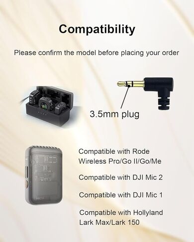 قطعتان من ميكروفون Lavalier متوافق مع DJI MIC 1/2 وRode Wireless GO II، ميكروفون متعدد الاتجاهات بمقبس TRS بزاوية 3.5 مم لبث مقابلة مدونة الفيديو والمزيد، 1.5 متر in Kuwait
