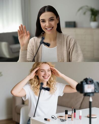 قطعتان من ميكروفون Lavalier متوافق مع DJI MIC 1/2 وRode Wireless GO II، ميكروفون متعدد الاتجاهات بمقبس TRS بزاوية 3.5 مم لبث مقابلة مدونة الفيديو والمزيد، 1.5 متر in Kuwait