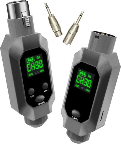 جهاز إرسال واستقبال XLR لاسلكي: نظام ميكروفون لاسلكي UHF لبطارية تدوم 8 ساعات، نطاق 164 قدم، محول ميكروفون لاسلكي للمكثف/الميكروفونات الديناميكية، الخلاطات، الجيتار in Kuwait