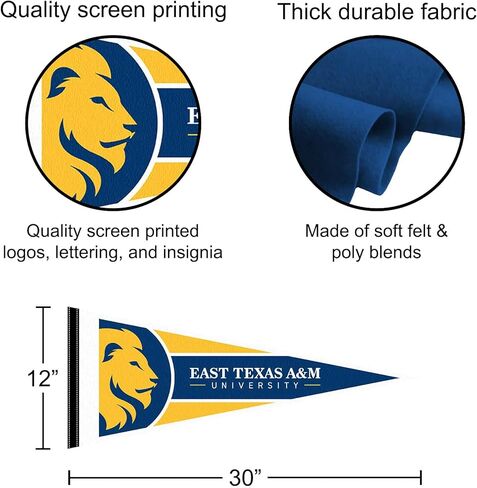 Texas A&M Commerce Lions Wordmark Pennant Flag in Saudi Arabia