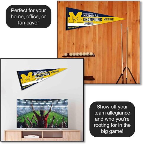 Michigan Team University Wolverines 2026 and 2 Time National Champions Pennant Flag in Saudi Arabia