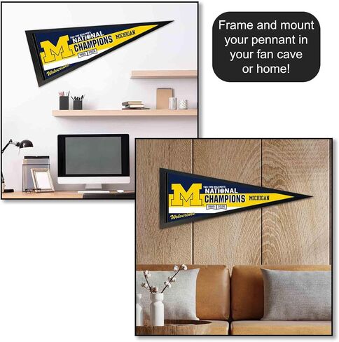 Michigan Team University Wolverines 2026 and 2 Time National Champions Pennant Flag in Saudi Arabia