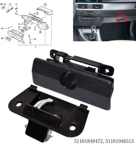 Glove Box Lock Catch Replacement for Bfor MW E30 E34 E23 Z1 Z3-2 Pack, Fits OE 51161849472 51161946513 in Saudi Arabia