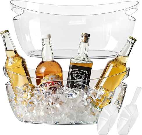 2-Pack Ice Buckets for Parties - Extra Large 5.5L Clear Beverage Tubs with Scoops, Perfect for Champagne, Beer, Sparkling Wine, and Cocktails - Mimosa Bar Essentials in Saudi Arabia