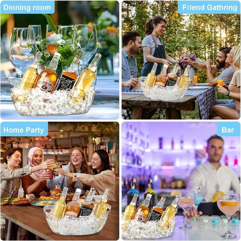 2-Pack Ice Buckets for Parties - Extra Large 5.5L Clear Beverage Tubs with Scoops, Perfect for Champagne, Beer, Sparkling Wine, and Cocktails - Mimosa Bar Essentials in Saudi Arabia