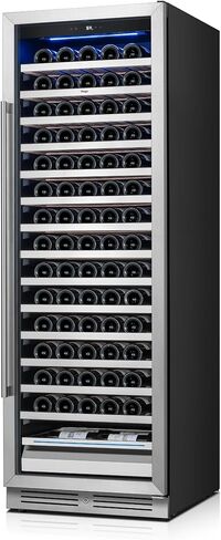 مبرد النبيذ والمشروبات مقاس 24 بوصة من Yeego - 36-72 درجة فهرنهايت، يحمل 60 علبة و20 زجاجة، أرفف قابلة للتعديل، ثلاجة مشروبات، من الفولاذ المقاوم للصدأ مع باب زجاجي مدمج للمطبخ/البار in Kuwait