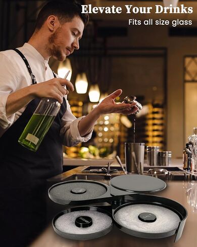 Margarita Salt Rimmer Set, 3-Tier Bar Glass Salt Rimmer for Cocktails with Separate Trays for Lime Juice, Salt and Sugar in Saudi Arabia