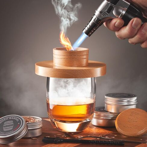 Whiskey Smoker Kits with Torch 4 Flavors Wood Chips Bourbon Cocktail Old Fashioned Smoker Kit Gifts for Man, Father’s Day, Christmas for Husband, Dad(No Butane) in Saudi Arabia